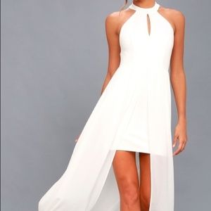 Lulu's My Beloved White Lace Maxi Dress